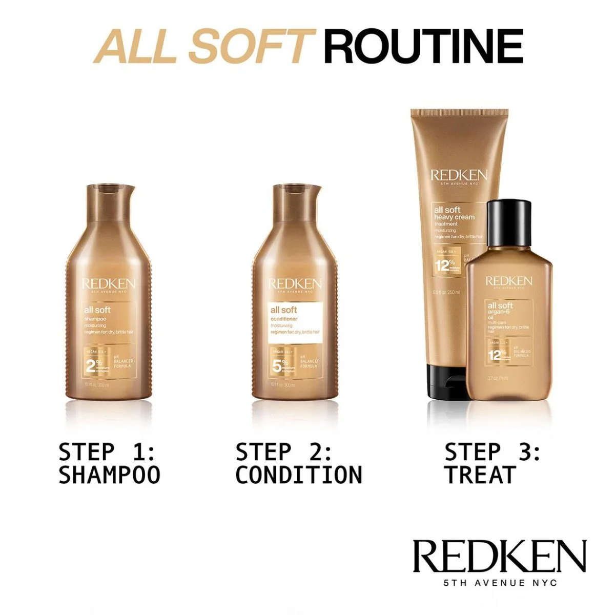 Redken All Soft Shampoo 1000ml - Image 4