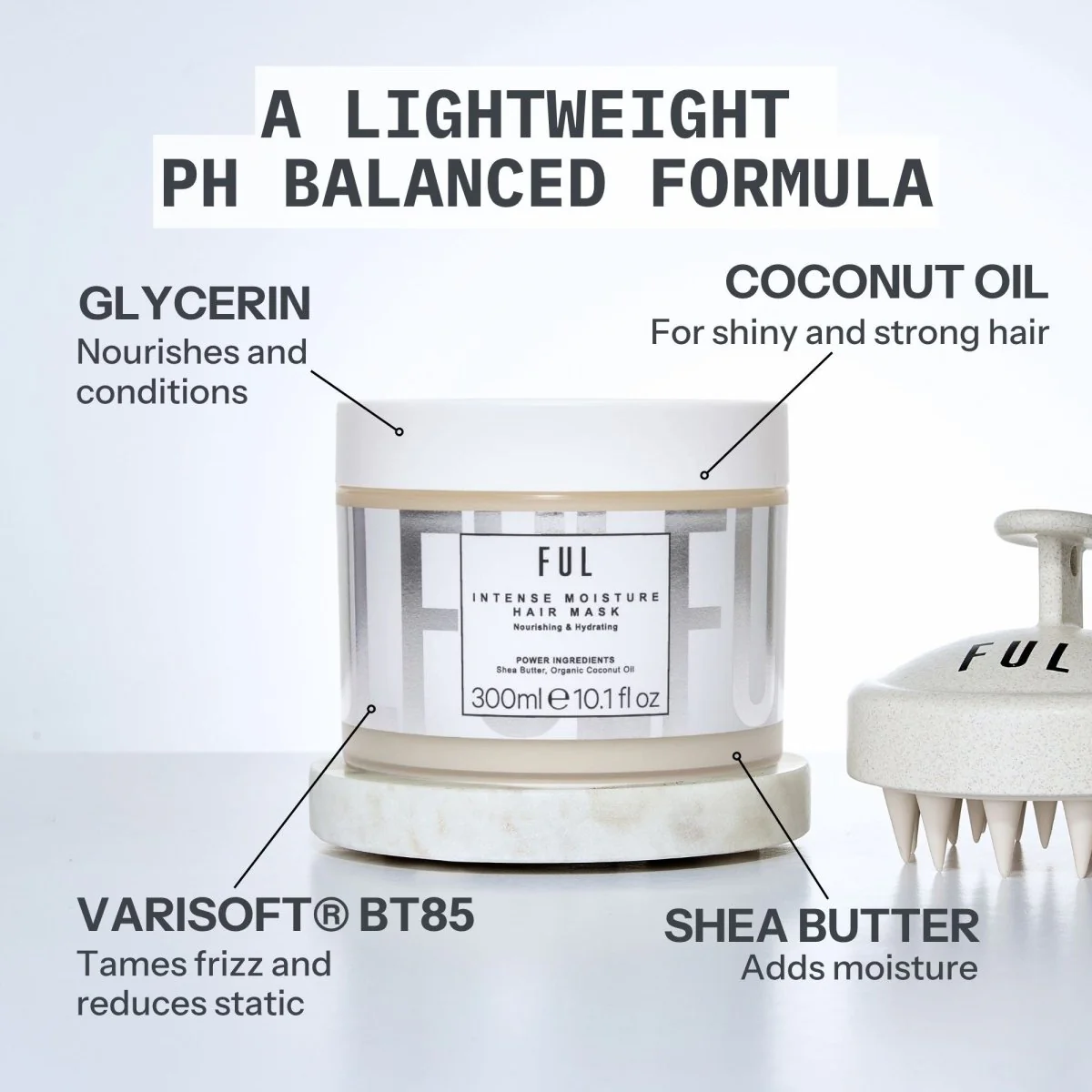 FUL Intense Moisture Hair Mask 300ml – Deep Hydration for Dry, Damaged or Curly Hair - Image 3